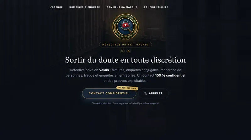 Détective Privé Valais — site enquêtes discrètes